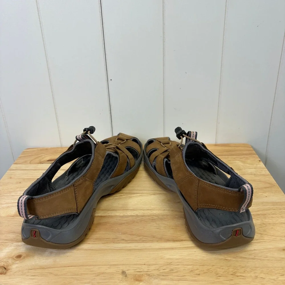 Privo by Clarks Fisherman Leather Bungee Sandals Women Size 10M Sporty Gorpcore